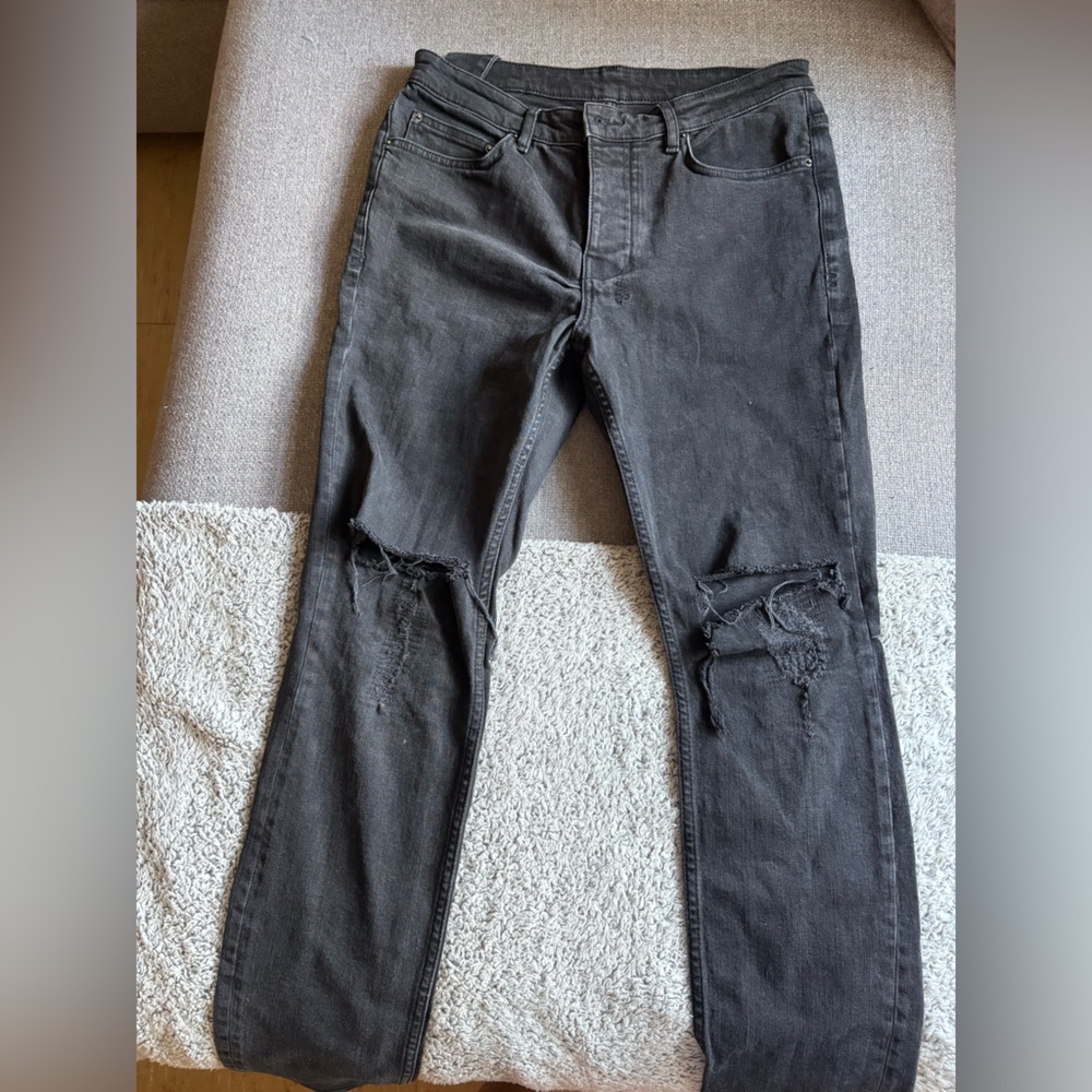 Ksubi Black Skinny Jeans Distressed Denim